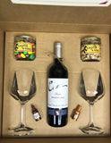 caja-regalo-vino-tinto-Rioja-Reserva-Cune-2-copas-2-snacks-dedicatoria-personalizada