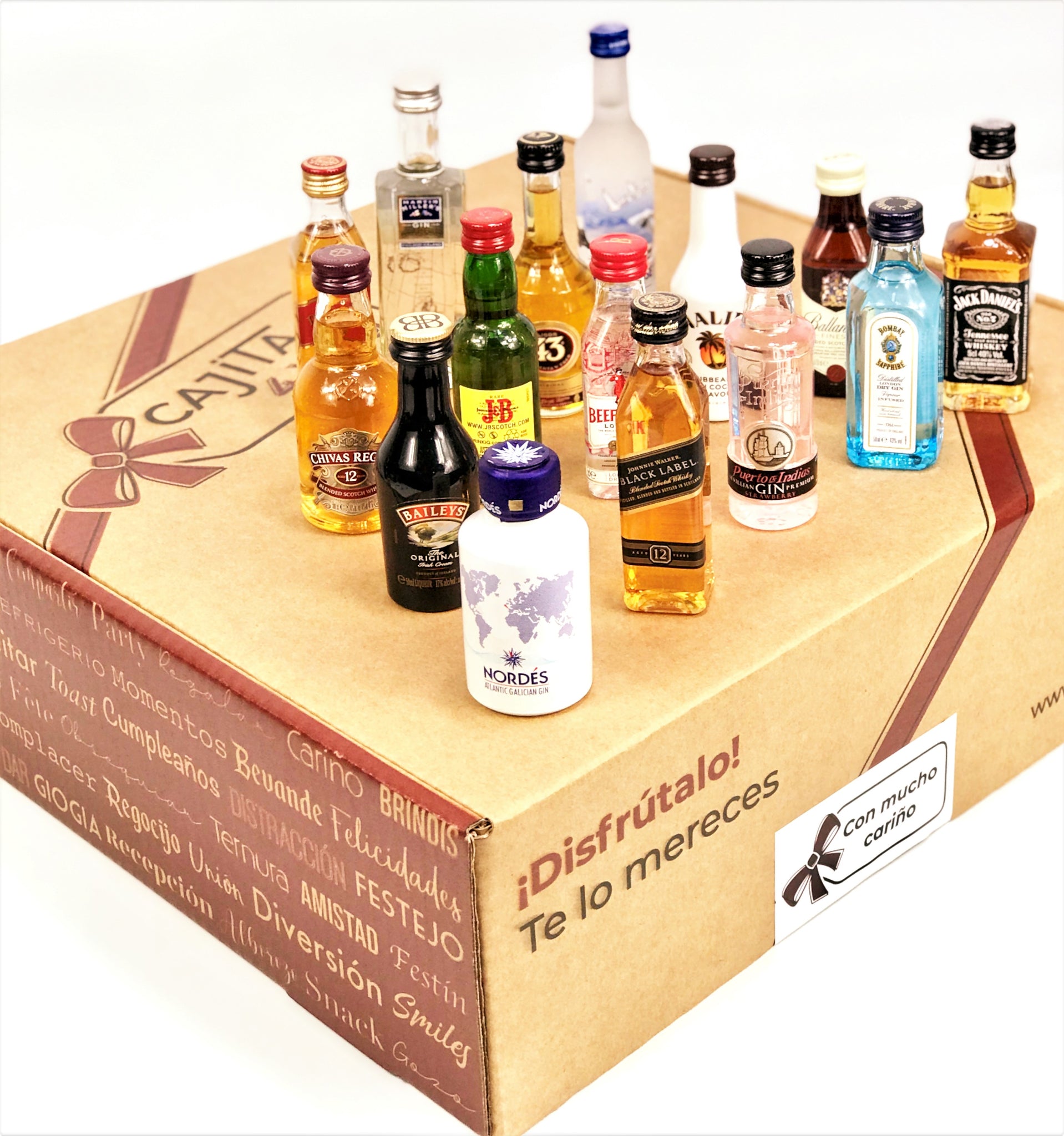 Caja de licores en miniatura A TU GUSTO- Botellitas para regalar