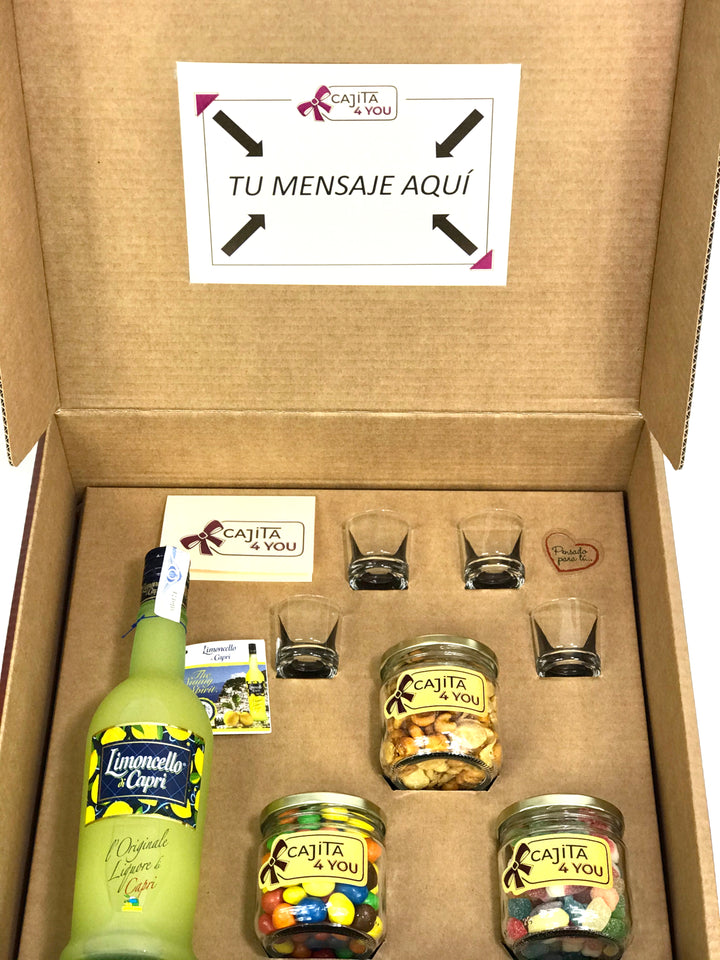 caja-regalo-Limoncello-vasitos-snacks-mensaje-dedicatoria-cumpleaños-novia-amiga