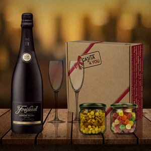 regalo-caja-cava-Freixenet-copas-snacks-mensaje-personalizado